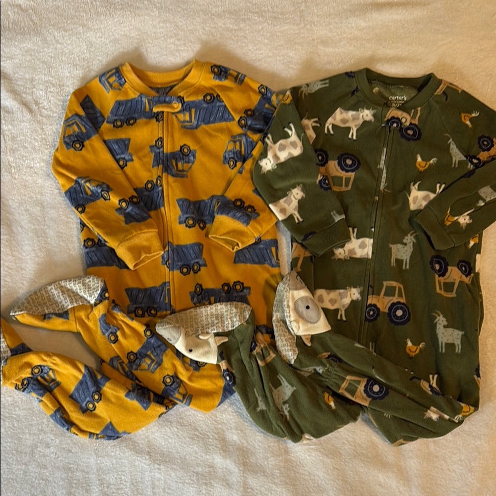 3T Carter's Cozy Baby Sleepers with Fun Prints